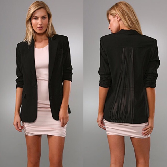 Alice + Olivia Jackets & Blazers - Alice+Olivia Eon sheer back panel black blazer XS